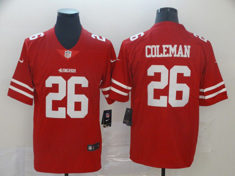 Men San Francisco 49ers 26 Coleman Red Nike Vapor Untouchable Limited Player NFL Jerseys